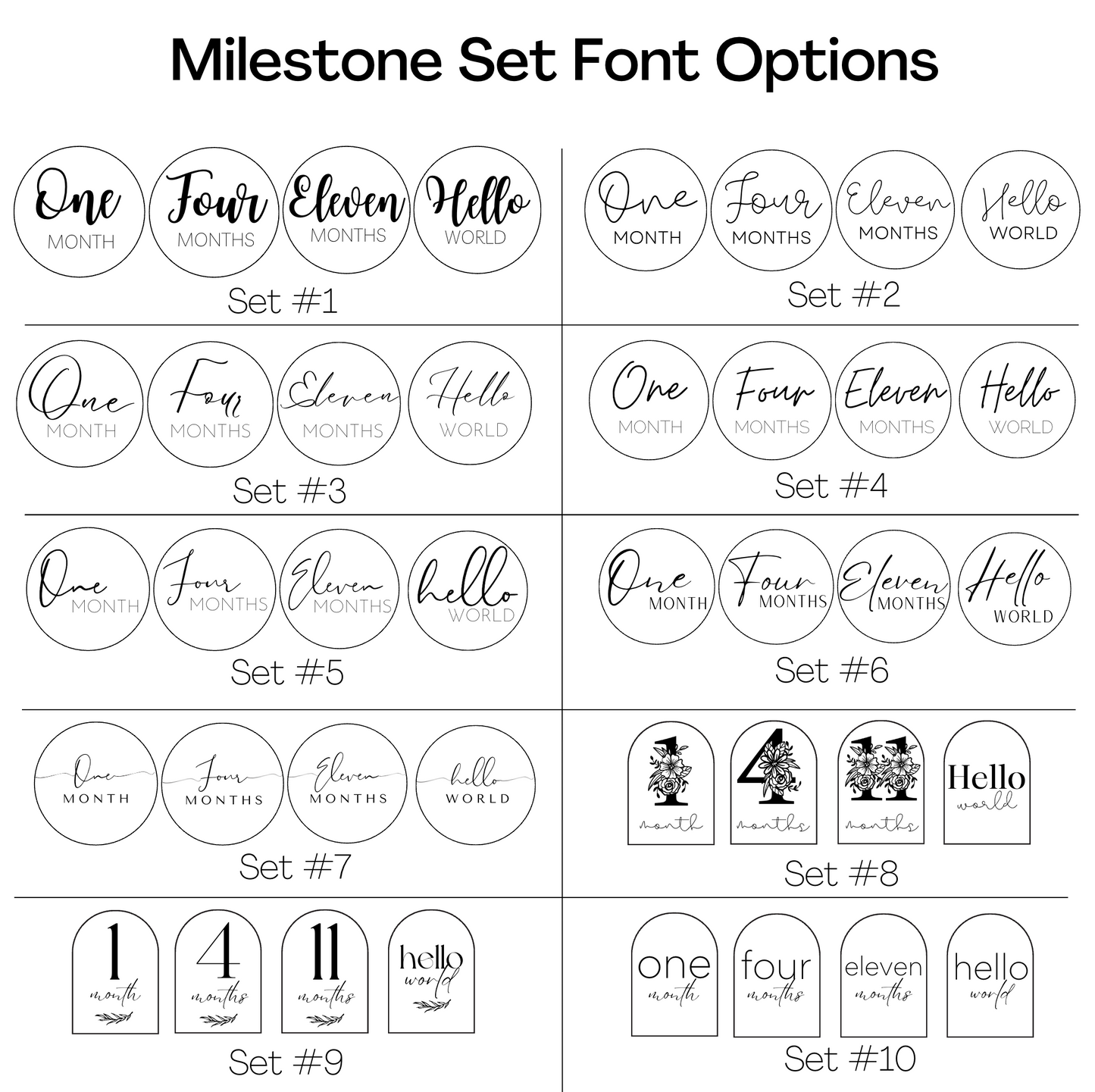 Baby Milestone Cards