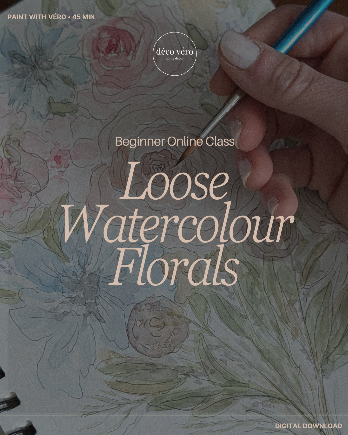 Loose Watercolour Florals | Beginner-Friendly Online Class with Véro