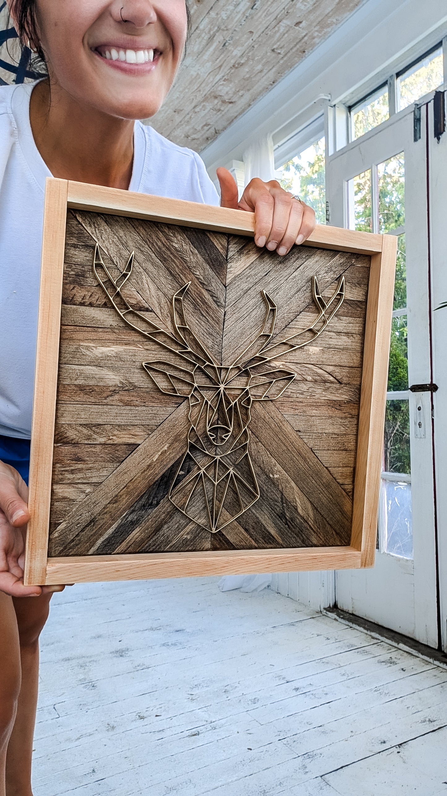 Geometric Deer on Mosaic Backer