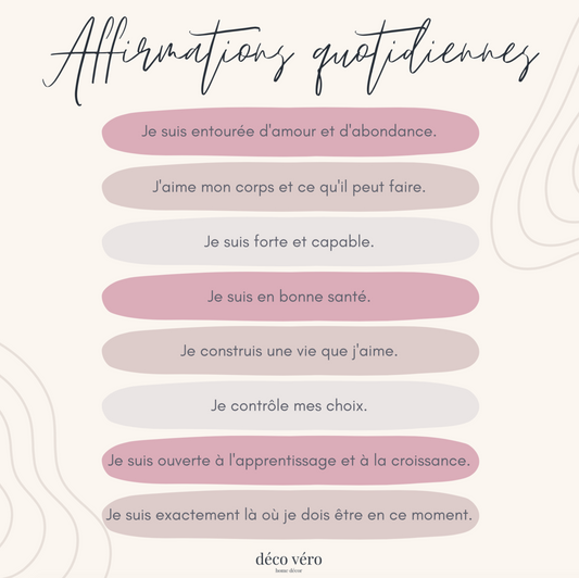 Affirmations quotidiennes - Imprimable