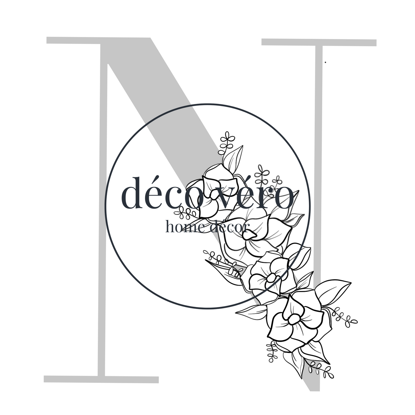 Letter N Floral - Digital