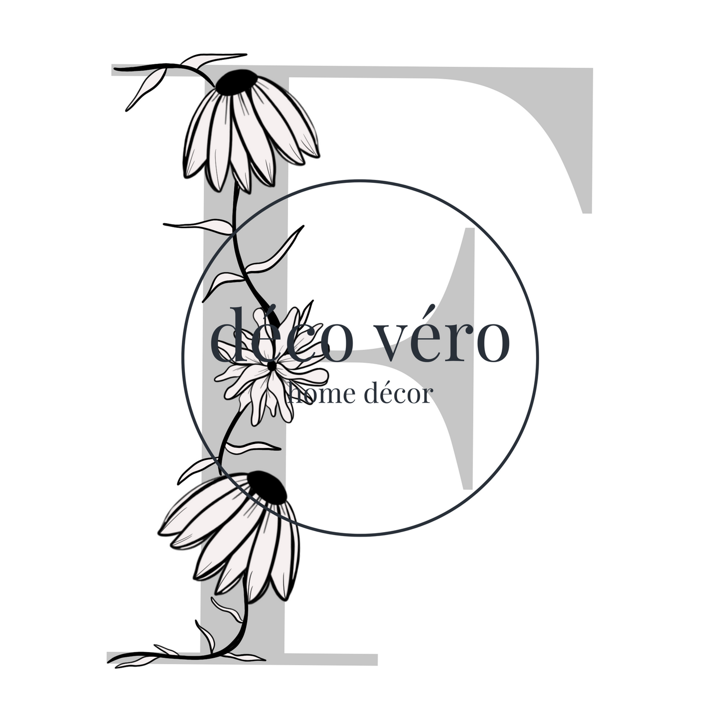 Letter F Floral - Digital