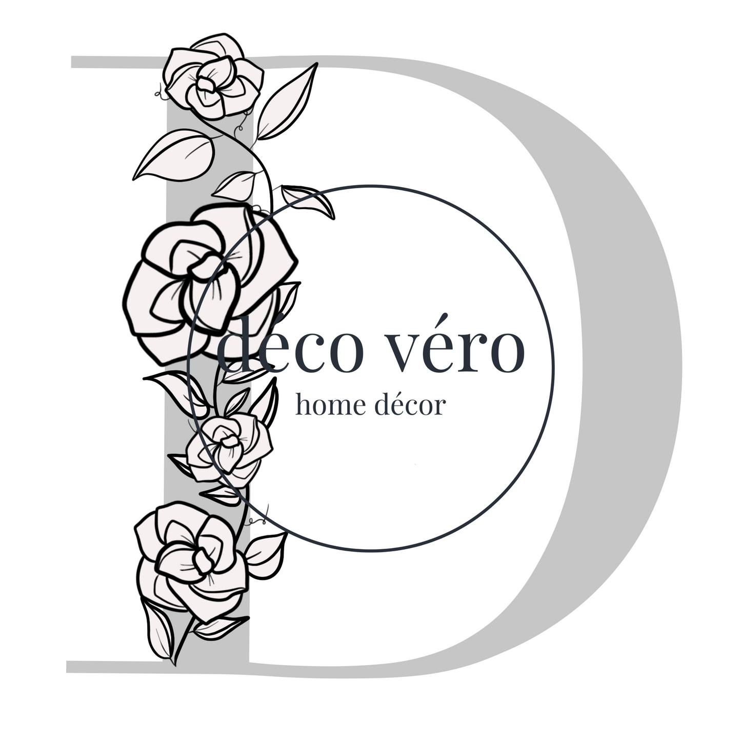 Letter D Floral - Digital