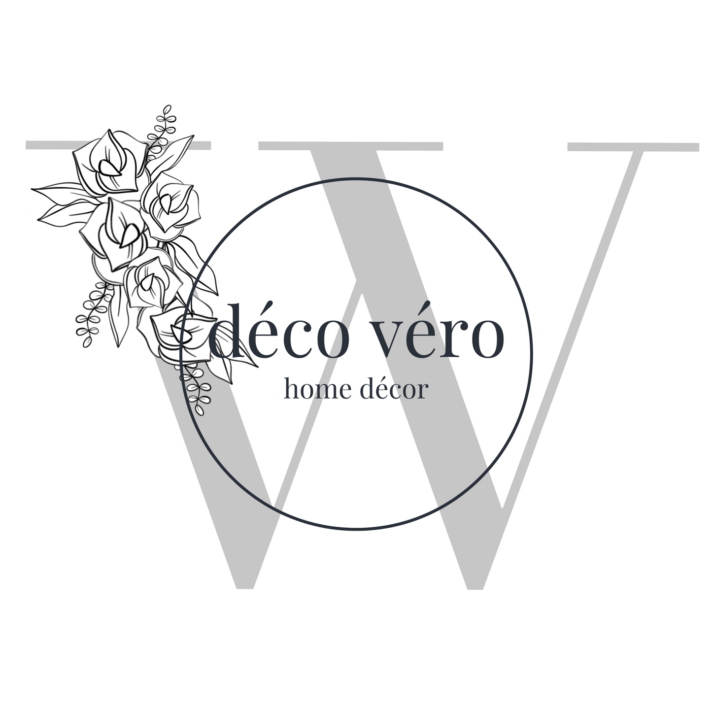 Letter W Floral - Digital