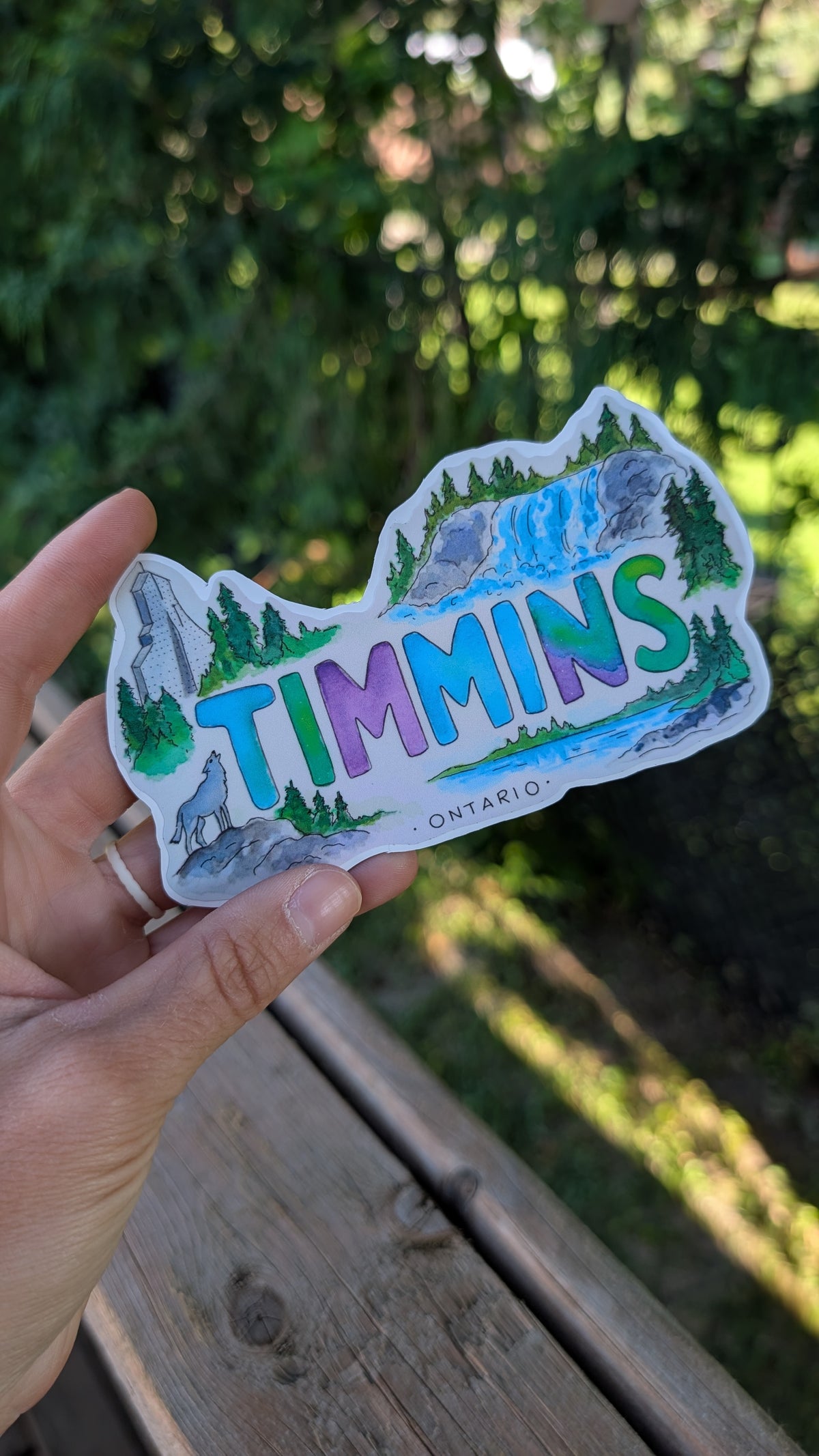 Timmins, Ontario | Watercolour Sticker & Magnet