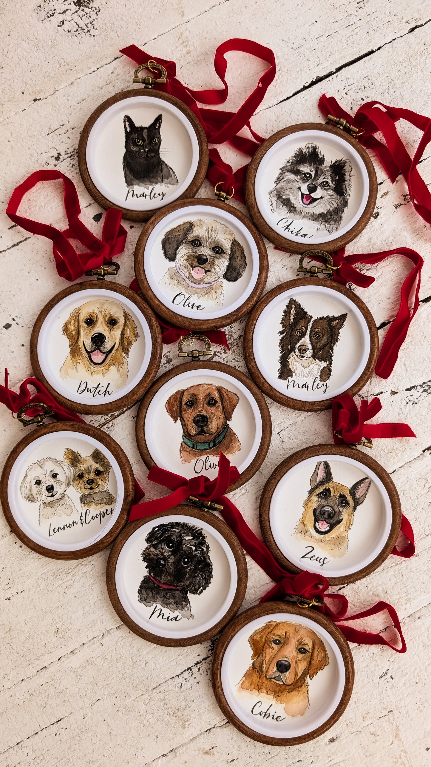 Custom Watercolour Pet Ornament