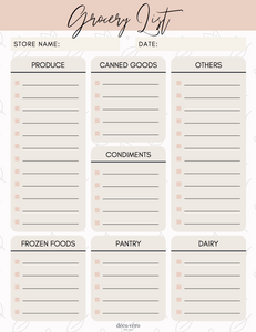 Grocery List - English