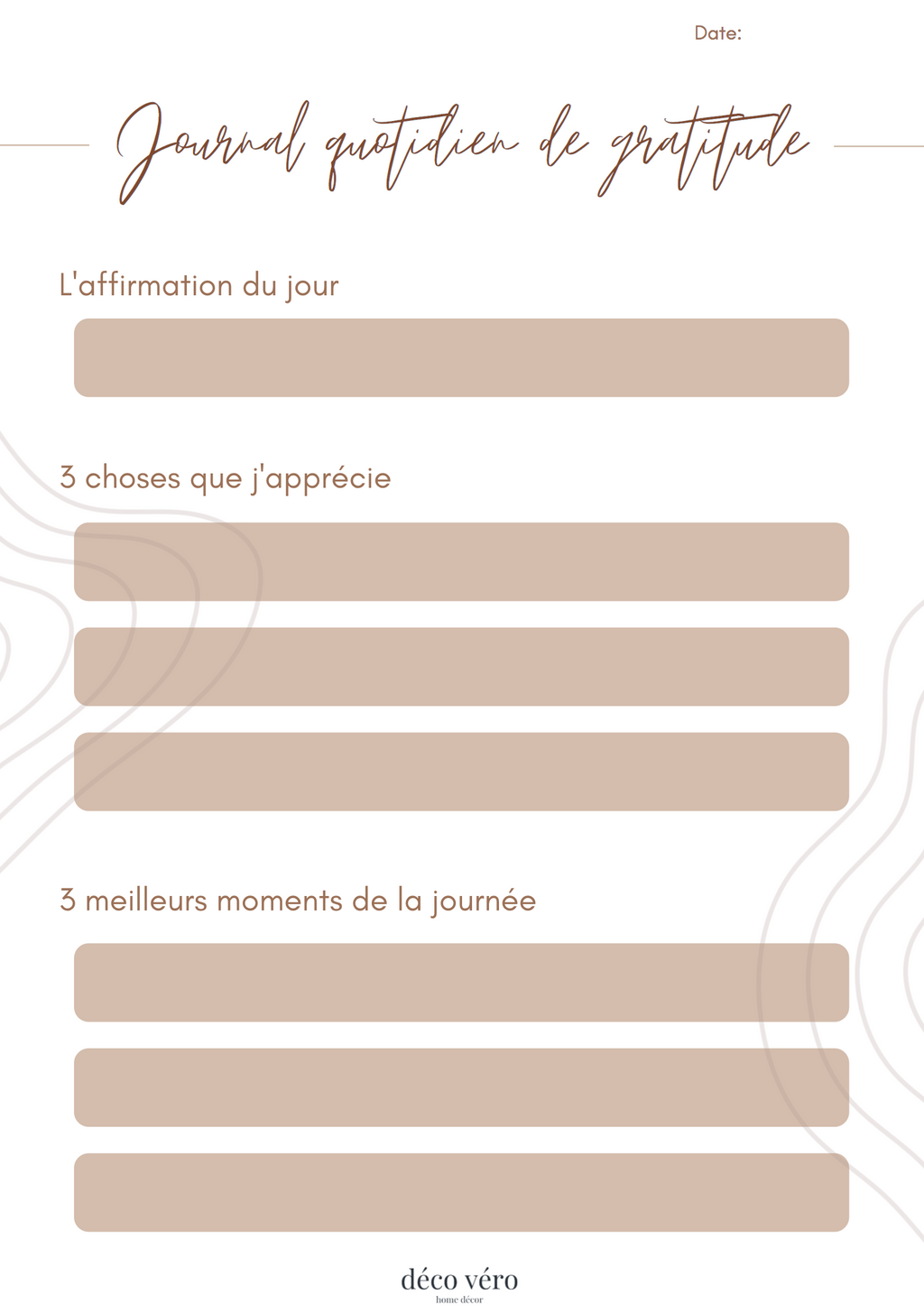 Journal de gratitude - Français