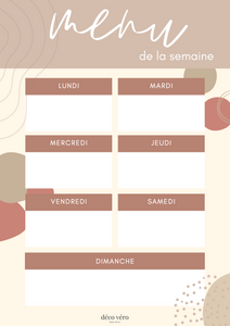 Menu de la semaine - Imprimable