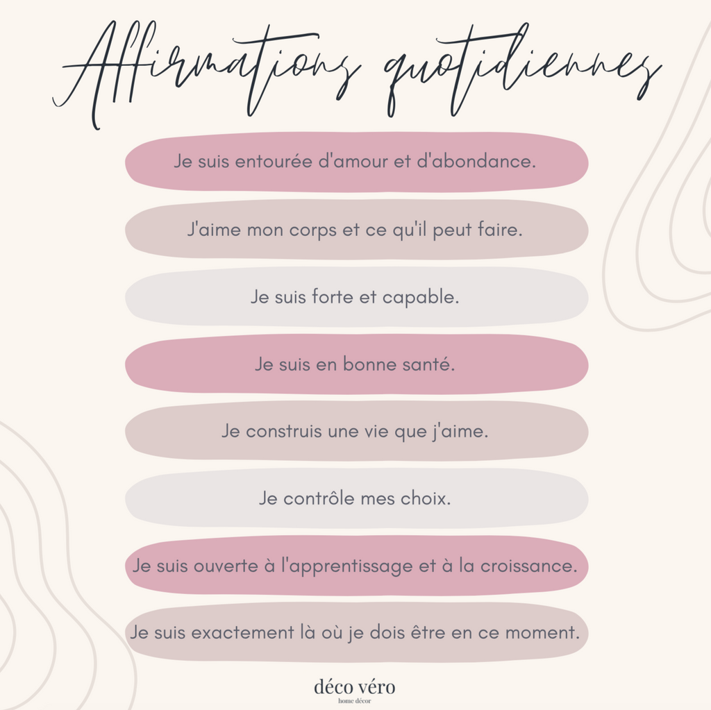 Affirmations quotidiennes - Imprimable