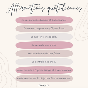 Affirmations quotidiennes - Imprimable
