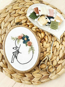 The Kidney Project - Embroidered Floral Kidney Hoop